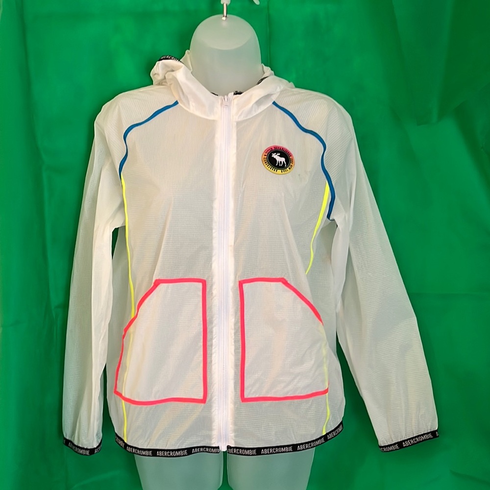 Abercrombie rain jacket. Girls. Size 11/12. Has a name written on tag.